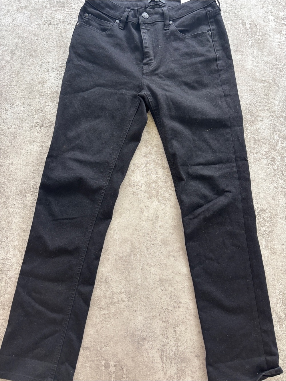 Quince Black High-Rise Straight Jeans